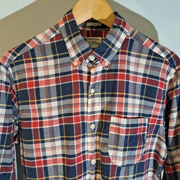 J. Crew Slim Fit Men's M Long Sleeve Button Down 100% Cotton Shirt Style #F1268 - Picture 4 of 13